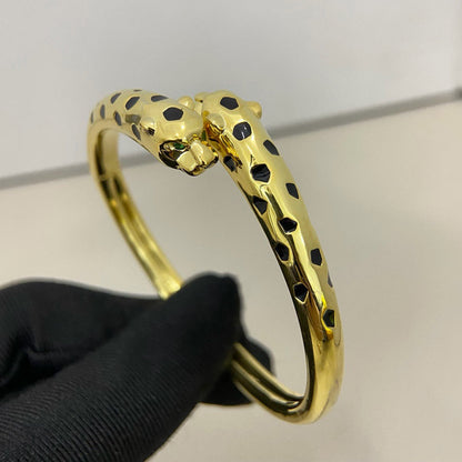 [Luxora]PANTHERE DOUBLE HEADED OPEN BRACELET