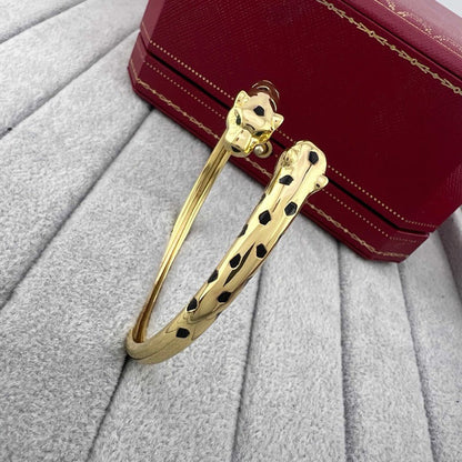 [Luxora]PANTHERE DOUBLE HEADED OPEN BRACELET