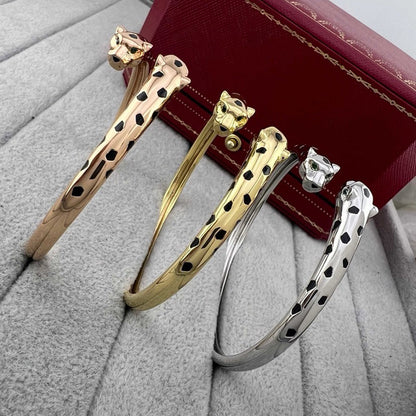 [Luxora]PANTHERE DOUBLE HEADED OPEN BRACELET
