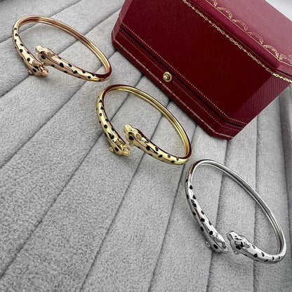 [Luxora]PANTHERE DOUBLE HEADED OPEN BRACELET