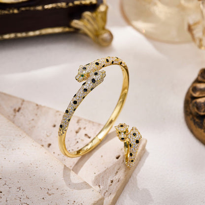 [Luxora]PANTHERE DOUBLE HEADED FULL DIAMOND  RING