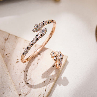 [Luxora]PANTHERE DOUBLE HEADED FULL DIAMOND  RING