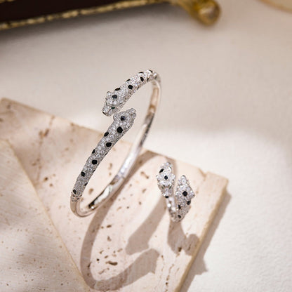[Luxora]PANTHERE DOUBLE HEADED FULL DIAMOND  RING