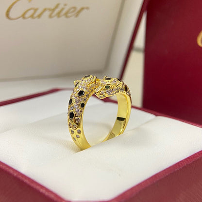 [Luxora]PANTHERE DOUBLE HEADED FULL DIAMOND  RING