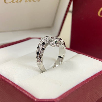 [Luxora]PANTHERE DOUBLE HEADED FULL DIAMOND  RING