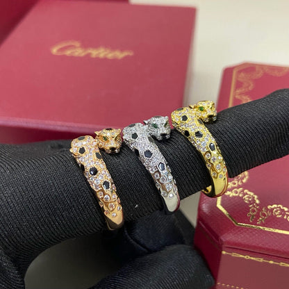 [Luxora]PANTHERE DOUBLE HEADED FULL DIAMOND  RING