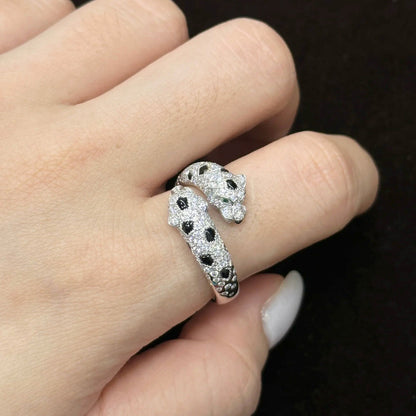 [Luxora]PANTHERE DOUBLE HEADED FULL DIAMOND  RING