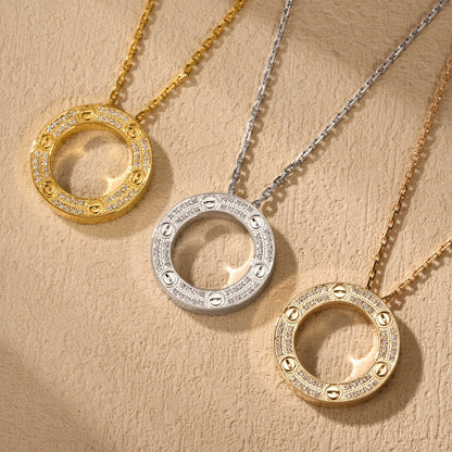 [Luxora]LOVE NECKLACE 16MM  FULL DIAMOND