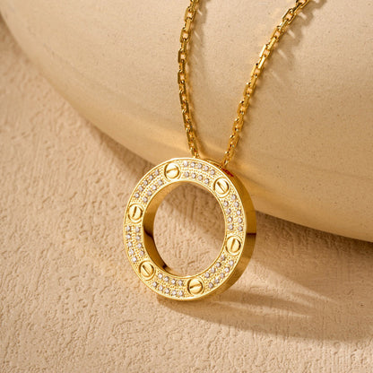 [Luxora]LOVE NECKLACE 16MM  FULL DIAMOND