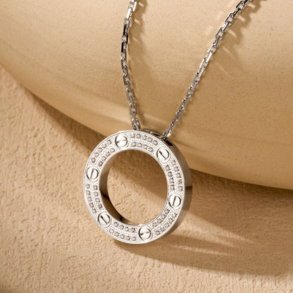 [Luxora]LOVE NECKLACE 16MM  FULL DIAMOND