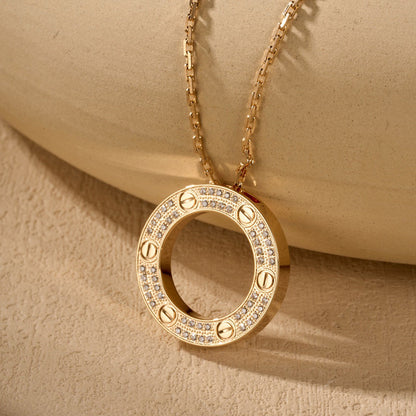 [Luxora]LOVE NECKLACE 16MM  FULL DIAMOND