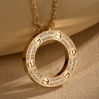 [Luxora]LOVE NECKLACE 16MM  FULL DIAMOND