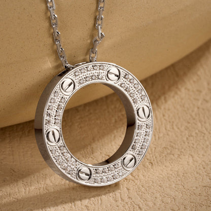 [Luxora]LOVE NECKLACE 16MM  FULL DIAMOND