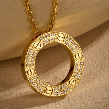 [Luxora]LOVE NECKLACE 16MM  FULL DIAMOND
