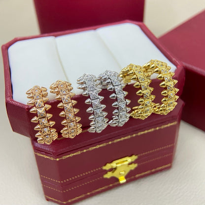 [Luxora]CLASH 6.4MM FULL DIAMOND SMALL EARRINGS