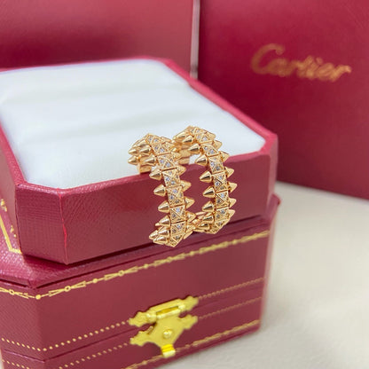 [Luxora]CLASH 6.4MM FULL DIAMOND SMALL EARRINGS