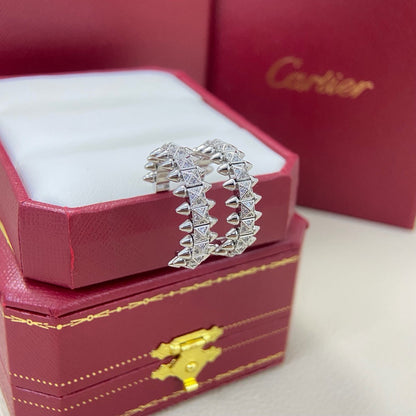 [Luxora]CLASH 6.4MM FULL DIAMOND SMALL EARRINGS