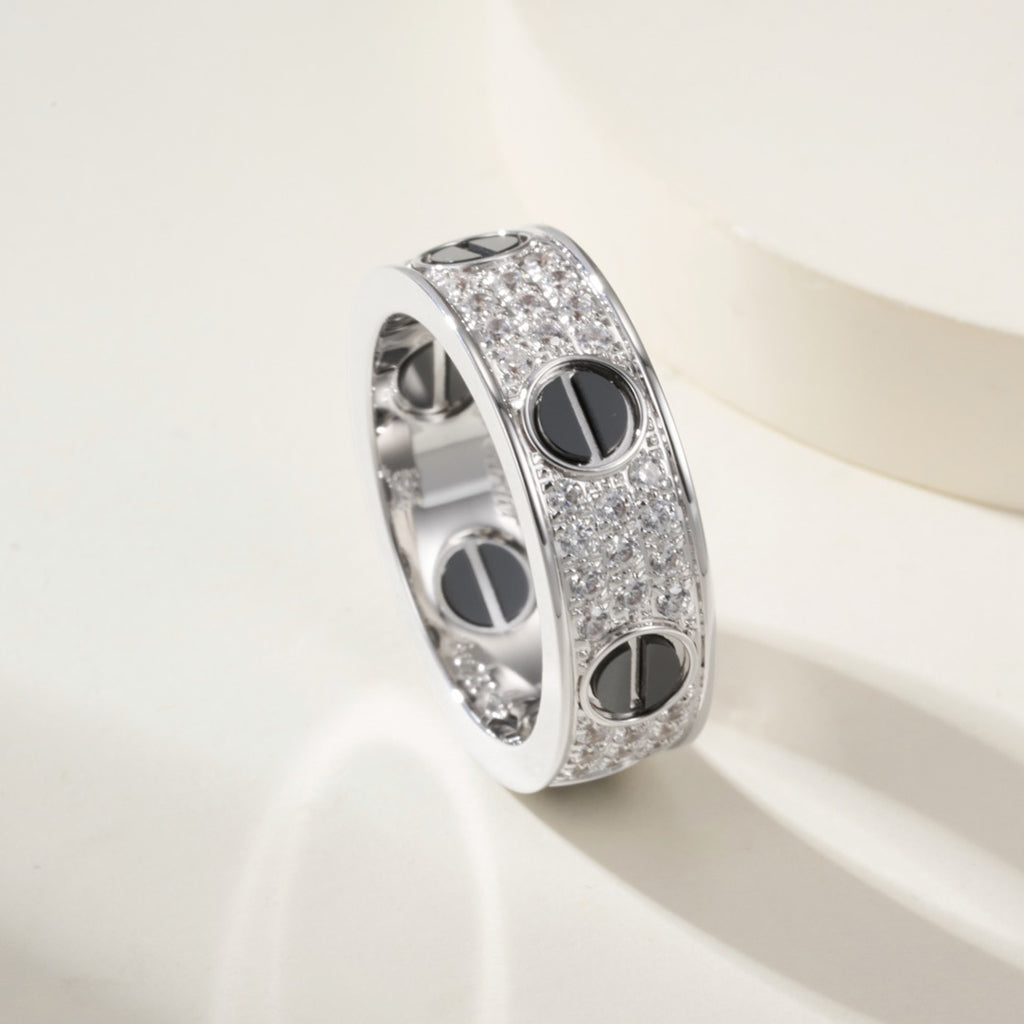 [Luxora]LOVE RING 5.5MM DIAMONDS PAVED CERAMIC