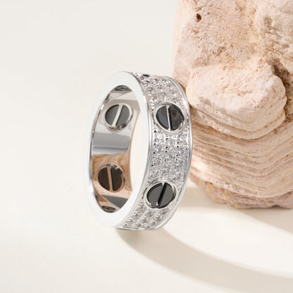 [Luxora]LOVE RING 5.5MM DIAMONDS PAVED CERAMIC