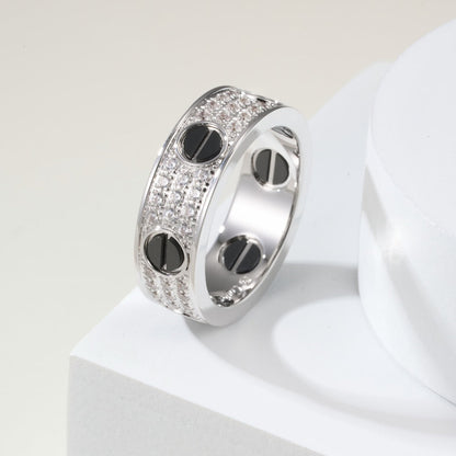 [Luxora]LOVE RING 5.5MM DIAMONDS PAVED CERAMIC
