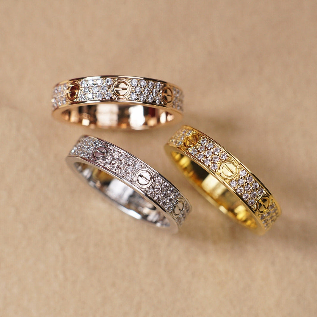 [Luxora]LOVE RING 4.0MM DIAMOND PAVED