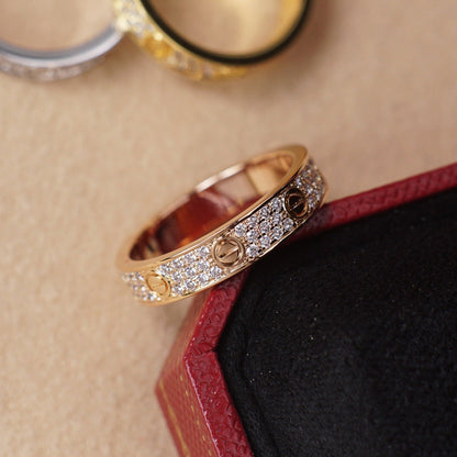 [Luxora]LOVE RING 4.0MM DIAMOND PAVED