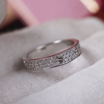 [Luxora]LOVE RING 4.0MM DIAMOND PAVED