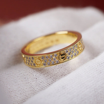 [Luxora]LOVE RING 4.0MM DIAMOND PAVED
