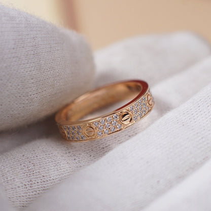 [Luxora]LOVE RING 4.0MM DIAMOND PAVED