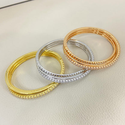 [Luxora]ETINCELLE HALF-PAVED DIAMOND BRACELET
