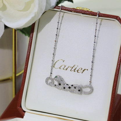 [Luxora]PANTHERE PAVED DIAMOND NECKLACE