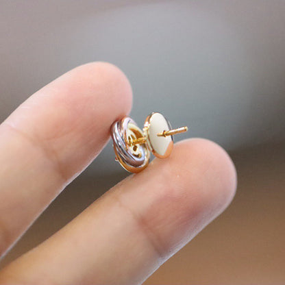 [Luxora]TRINITY STUD DIAMOND EARRINGS