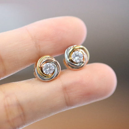 [Luxora]TRINITY STUD DIAMOND EARRINGS