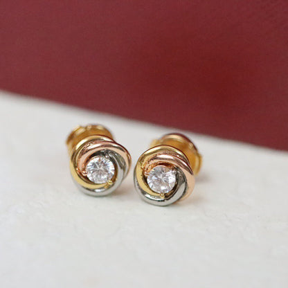 [Luxora]TRINITY STUD DIAMOND EARRINGS