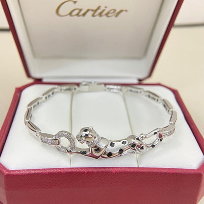 [Luxora]PANTHERE HALF DIAMOND ON CHAIN BRACELET