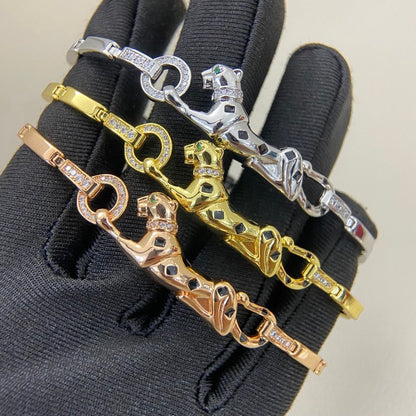 [Luxora]PANTHERE HALF DIAMOND ON CHAIN BRACELET