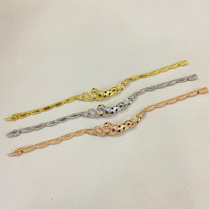 [Luxora]PANTHERE HALF DIAMOND ON CHAIN BRACELET