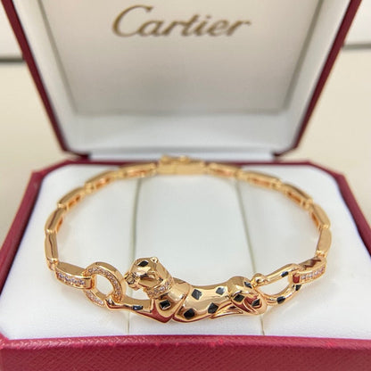 [Luxora]PANTHERE HALF DIAMOND ON CHAIN BRACELET