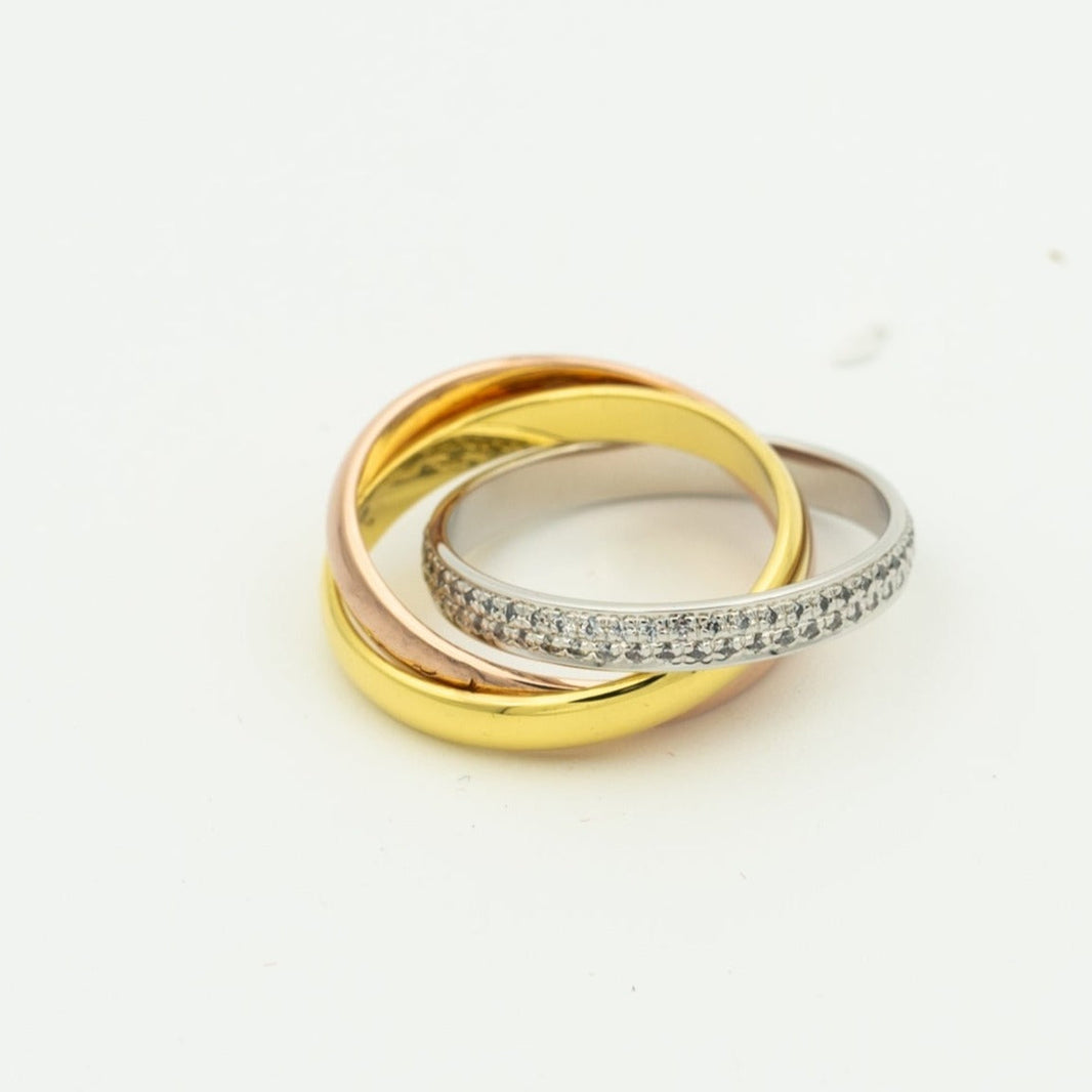 [Luxora]TRINITY RING GOLD ROSA GOLD SILBER DIAMANTEN 