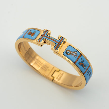 [Luxora]H PINK GOLD BRACELET BLUE CERAMIC