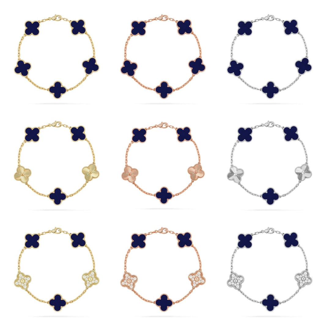 [Luxora]CLOVER 5 MOTIF LAPIS LAZULI BRACELET COLLECTION