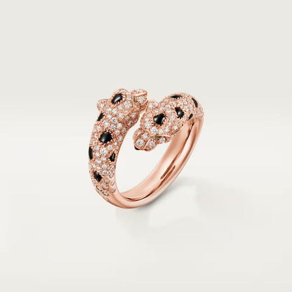 [Luxora]PANTHERE DOUBLE HEADED FULL DIAMOND  RING