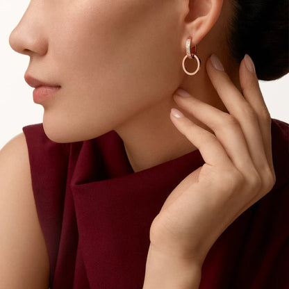 [Luxora]LOVE 3.3MM DANGLE HALF DIAMOND EARRINGS