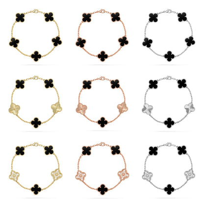 [Luxora] CLOVER 5 MOTIF ONYXS BRACELET COLLECTION
