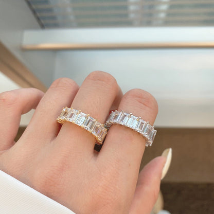 [Luxora]0.75 Carat Elegant Emerald Cut Tennis Ring