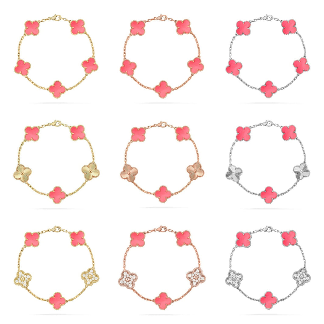 [Luxora] CLOVER 5 MOTIFS  PINK MOP BRACELET COLLECTION
