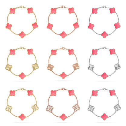 [Luxora] CLOVER 5 MOTIFS  PINK MOP BRACELET COLLECTION