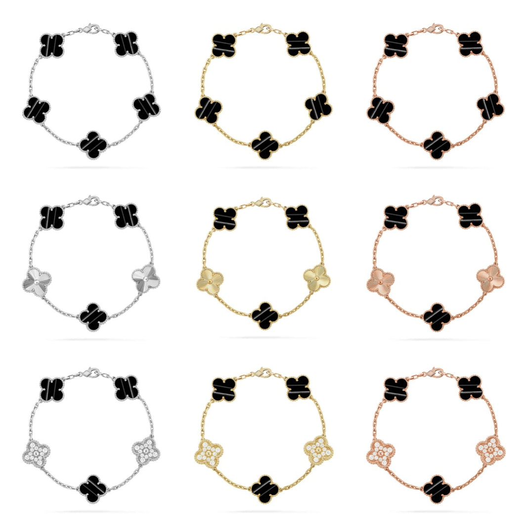 [Luxora] CLOVER 5 MOTIF PULSAR STONE BRACELET COLLECTION