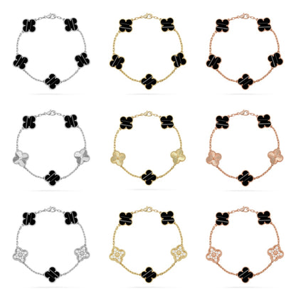 [Luxora] CLOVER 5 MOTIF PULSAR STONE BRACELET COLLECTION