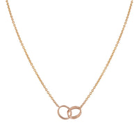 [Luxora]LOVE NECKLACE DOUBLE RING PINK GOLD